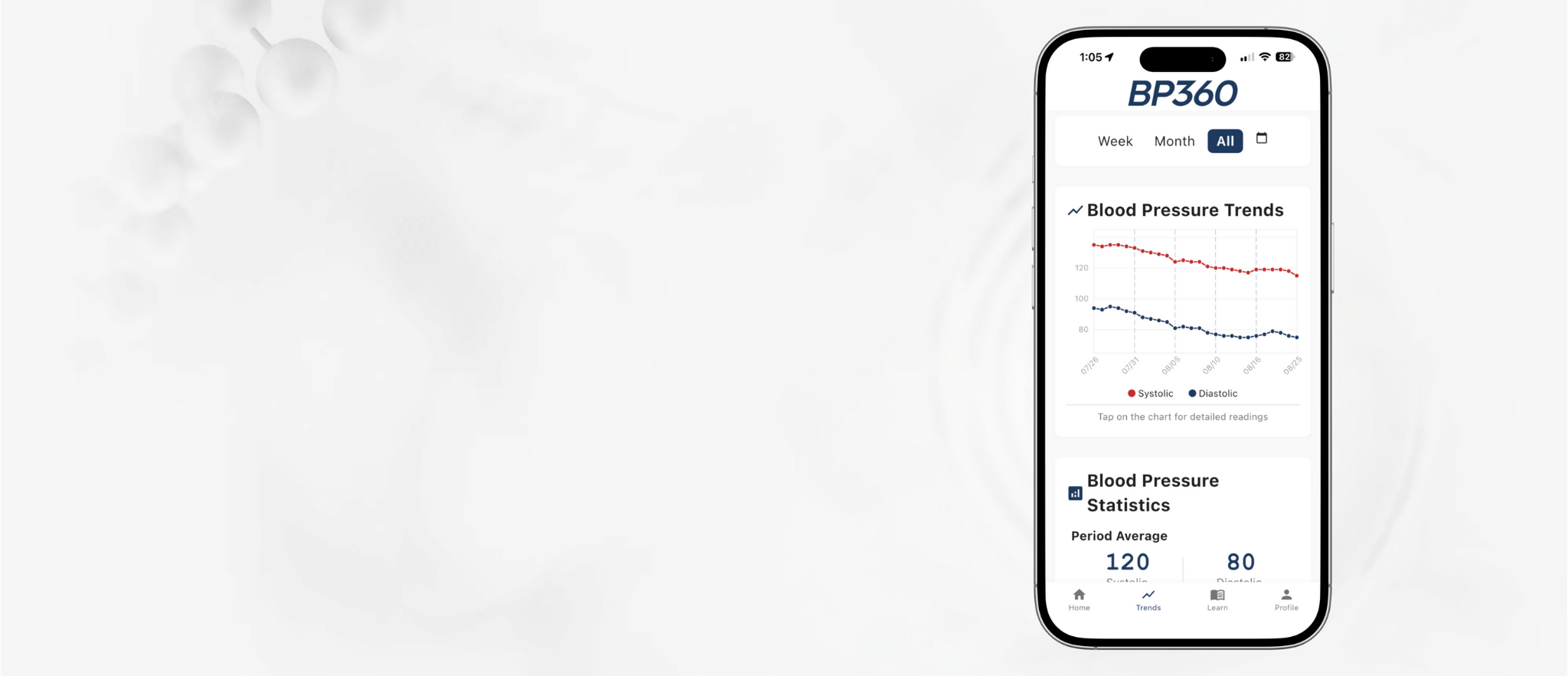 Smartphone displaying the BP360 app